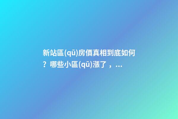 新站區(qū)房價真相到底如何？哪些小區(qū)漲了，哪些小區(qū)跌了？